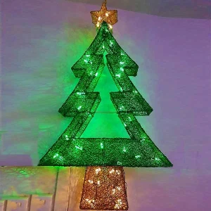 Prelit Fabric Mesh Christmas Tree