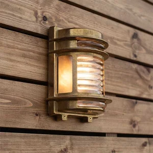 Solid Brass Ribbed Glass Coastal Light