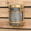 Solid Brass Ribbed Glass Coastal Light