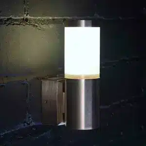 Outdoor coastal wall light in nickel finish