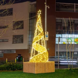 3D Golden Spiral Christmas Tree