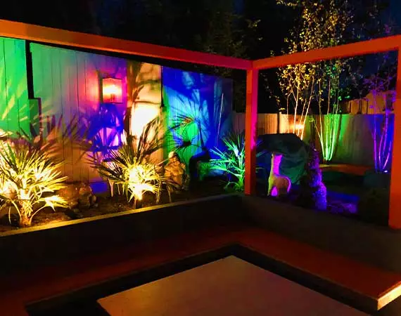 Where to use outdoor colour changing lights