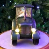 Water Lantern Green Tractor Christmas Table Top Decoration