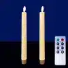 Battery operated white dinner LED candles with remote control