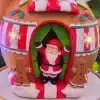 Santa coffee shop in teapot design Christmas table top decoration