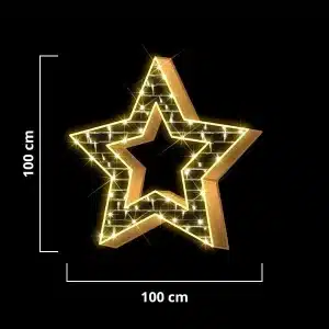 Golden Christmas Star 2D Outdoor Decoration