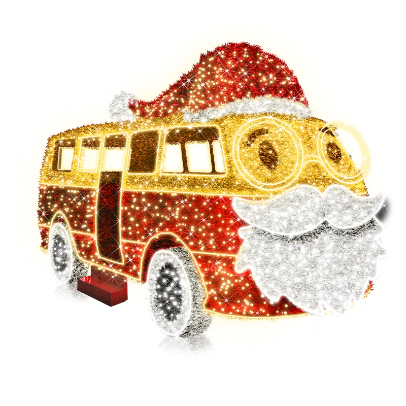 Santa Bus Selfie Moment Christmas Decoration Feature