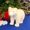 White Bear With Gold Sparkles Christmas Decoration