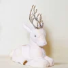 White Sitting Deer Christmas Decoration Feature