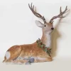 Woodland Resting Deer With Wreath Christmas Decoration