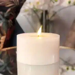 Battery Operated White Deluxe LED Pillar Candle