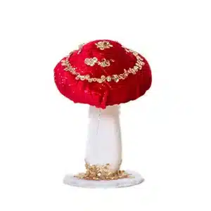 Big Red and Gold Mushroom Christmas Tabletop Decoration