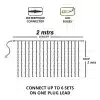 LED Curtain Lights 3M Warm White With Ice White Flash Measurements