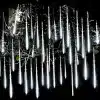 Set of 10 low voltage icicle snow tube lights 80cm tall with ice white LEDs