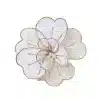 White Magnolia Flower With Gold Glitter Christmas Tree Decoration