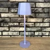 Touch control rechargeable table lamp in blue colour for indoor and outdoor use