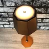 Touch control rechargeable table lamp in brown colour for indoor and outdoor use