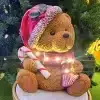 Christmas Teddy Bear With Candy Cane Table Top Indoor Decoration