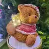 Christmas Teddy Bear With Gift Box Table Top Indoor Decoration