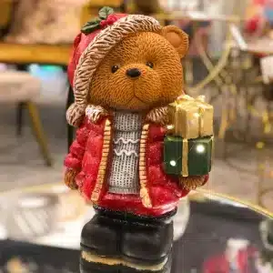 Christmas Teddy Bear With Gift Boxes Decoration