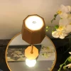 Touch control rechargeable table lamp in gold colour for indoor and outdoor use