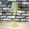 Touch control rechargeable table lamp in green colour for indoor and outdoor use