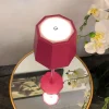 Touch control rechargeable table lamp in pink colour for indoor and outdoor use