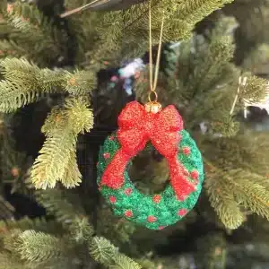 Wreath With Bow Christmas Tree Decoration