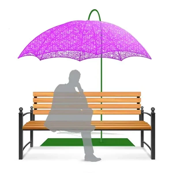 Bench umbrella ground decoration